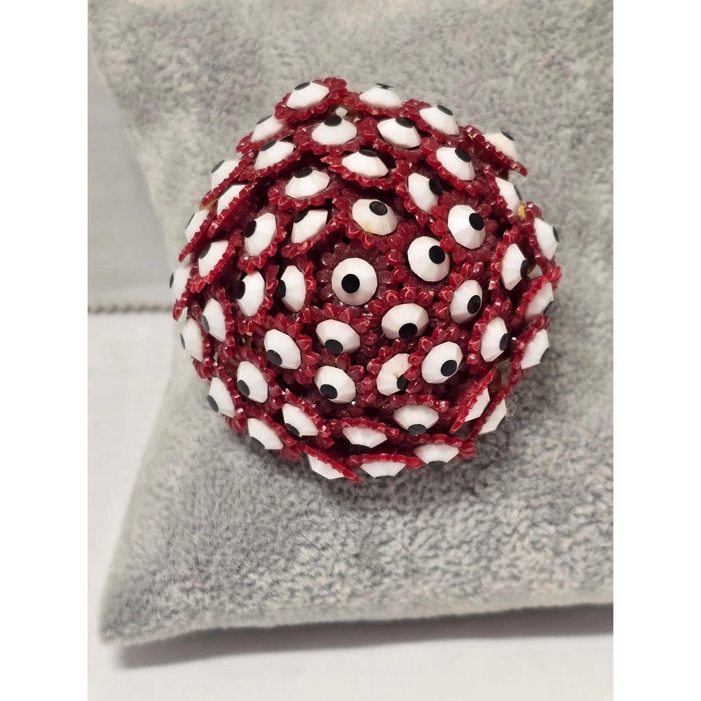 Vintage 1960s Signed Coro Vendome Surrealist All Seeing Eye Brooch Mid Century